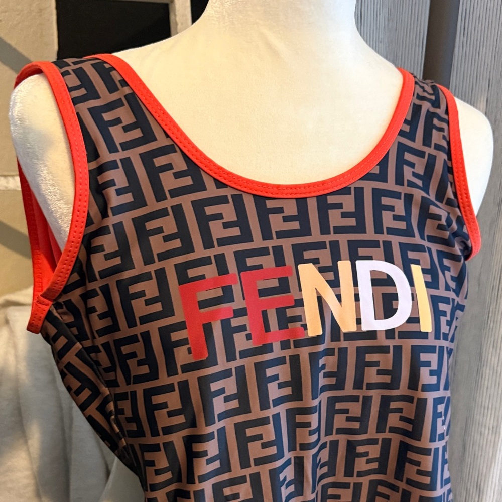 Fendi Black and orange Logo Bodysuit - Picture 2 of 10